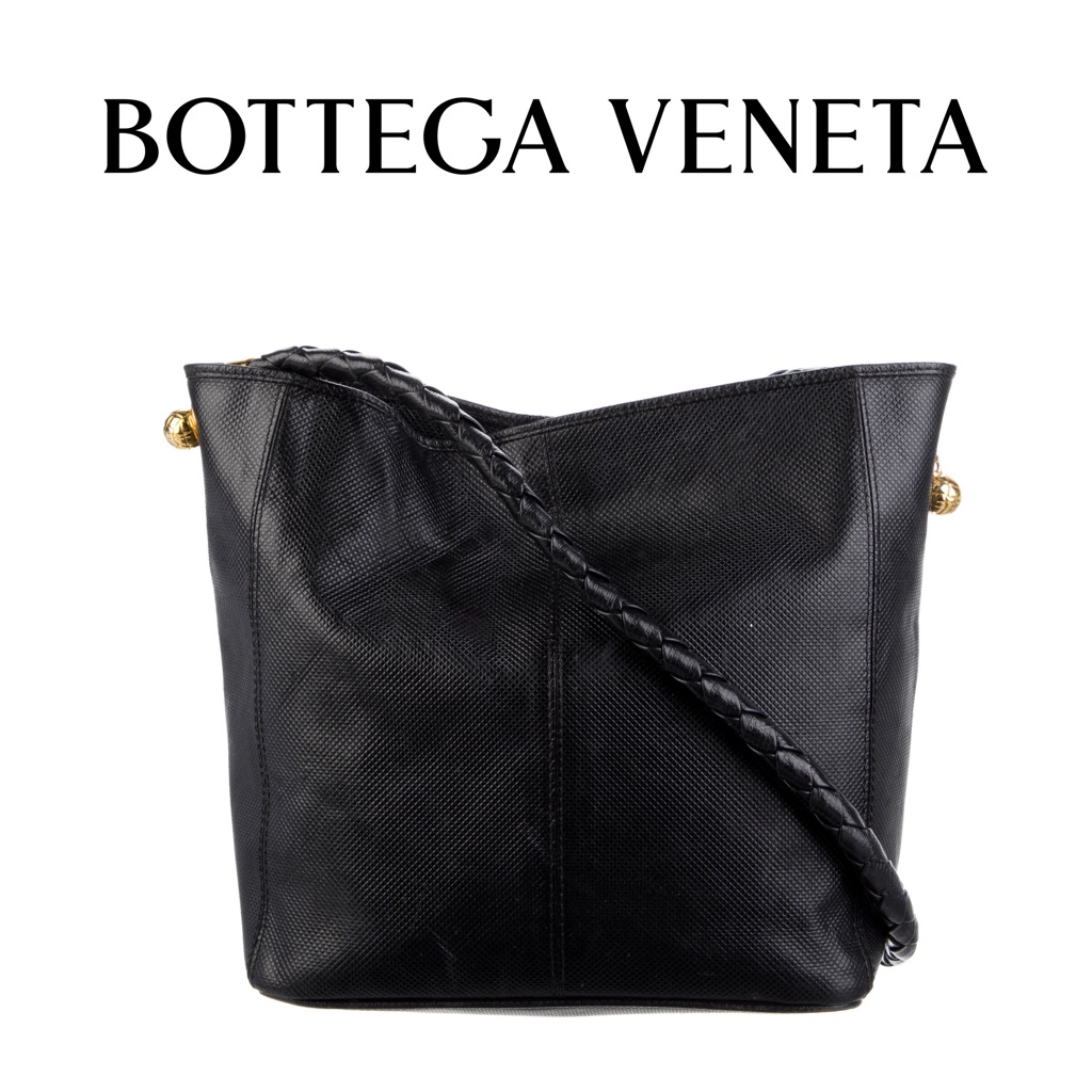 Vintage Bottega Veneta Black Bucket Shoulder Bag